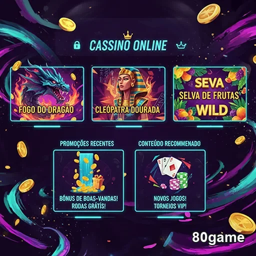 Imagem de jogos de cassino online no 80game, mostrando diversidade e diversão em apostas.