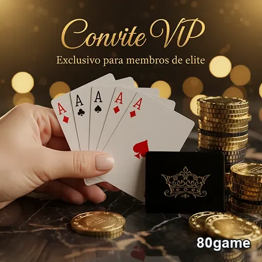 Convite VIP para cassino do 80game, destacando exclusividade e diversão em jogos.