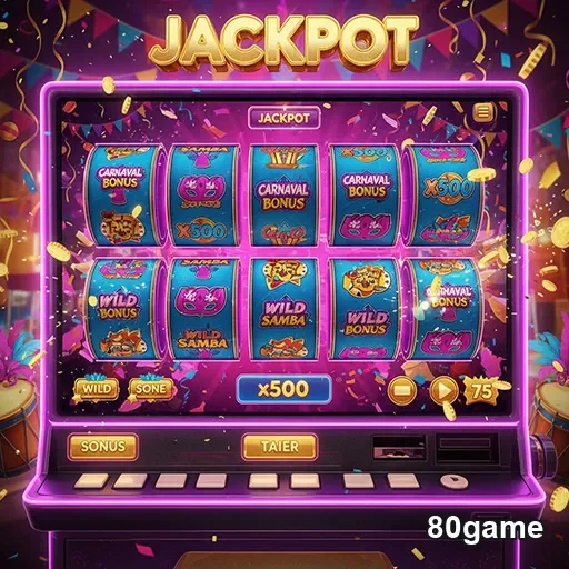 Máquina caça-níqueis Jackpot da 80game, com símbolos vibrantes e emocionantes prêmios.